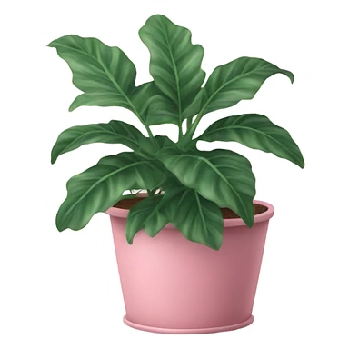 Pink plant in pale pink pot sticker