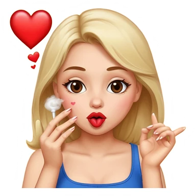 love drunk girl blowing a kiss sticker