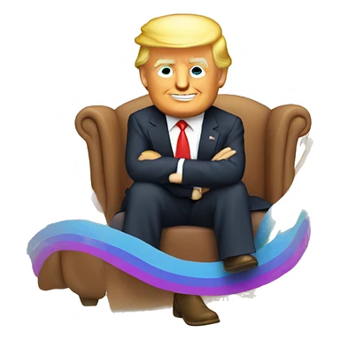 Donald trump sitting on rainbow sticker