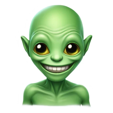 green alien smiling sticker