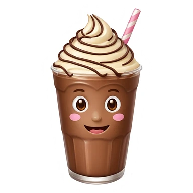 milkshake with a face, chocolate sticker
