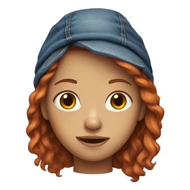 Red headed girl in Jean jacket sticker