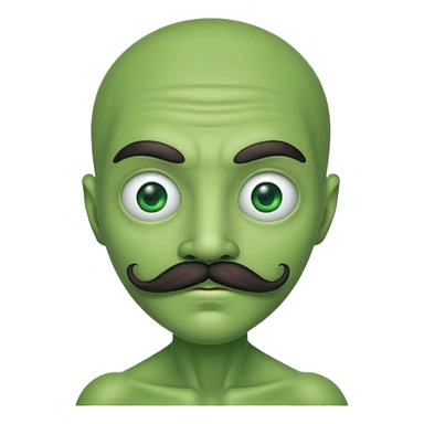 alien with mustache sticker