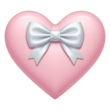 pastel pink heart with a white bow sticker