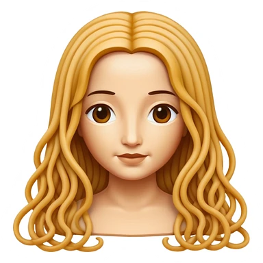 monalisa with flowing spaghetti hair sticker