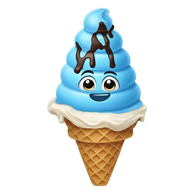 Blue ice cream sticker