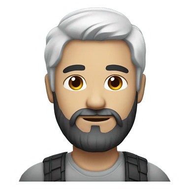 developer with a black beard. No mustache. White skin. Nice hair sticker