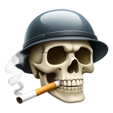 Skull smoking wearing a helmet sticker