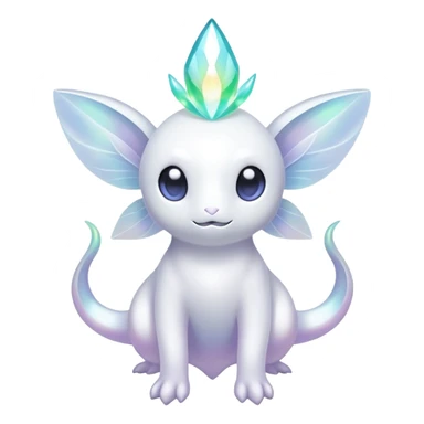  Iridescent white pale light fakemon-creature  sticker