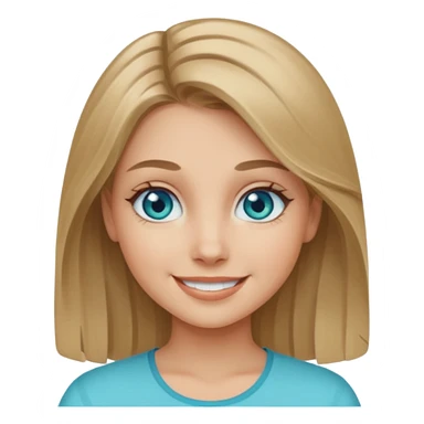 girl with dark blonde hair with aquamarine eyes sticker