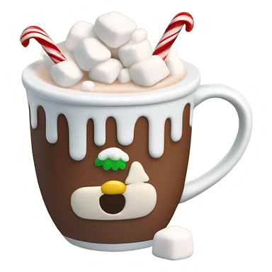 Hot chocolate with marshmallows Christmas themed  sticker