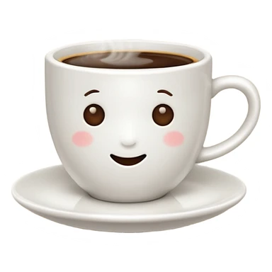 an adorable white cup of coffee sticker