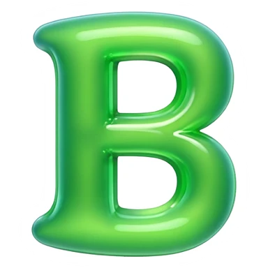 neon green bubble letter B sticker