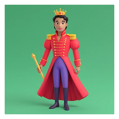 prince in red dress, royaqle background sticker