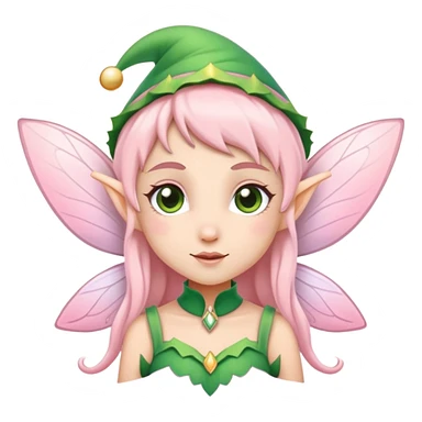 Fairy elf soft green and soft pink colour  sticker