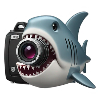 Camera with big shark sticker
