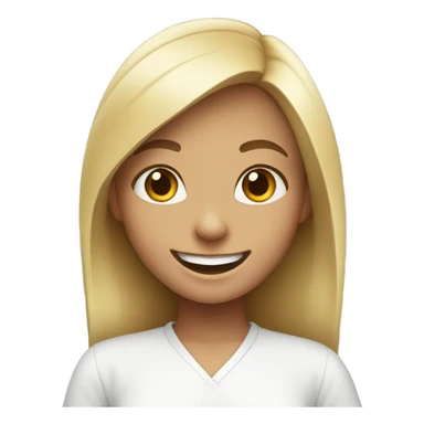 smiling girl in white shirt sticker