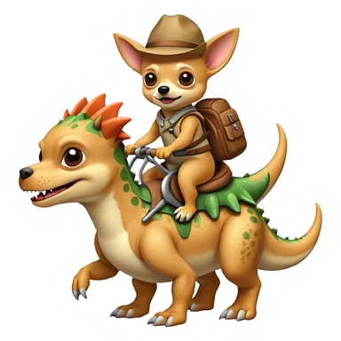 Chihuahua riding dinosaurs  sticker