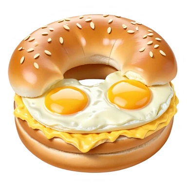 Scrambled egg on a bagel sticker
