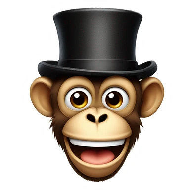 Monkey winking with a tophat  sticker