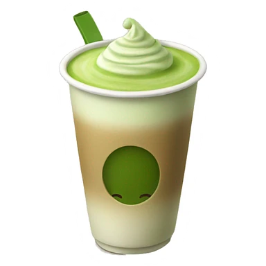 Matcha latte in cup sticker