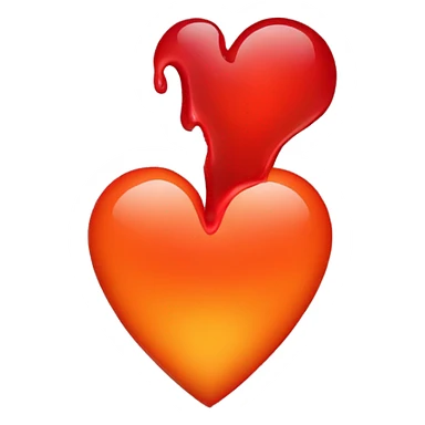 bleeding red heart glowing red-orange sticker