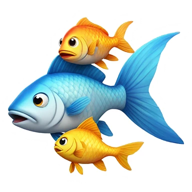 fish climbing on another fish sticker