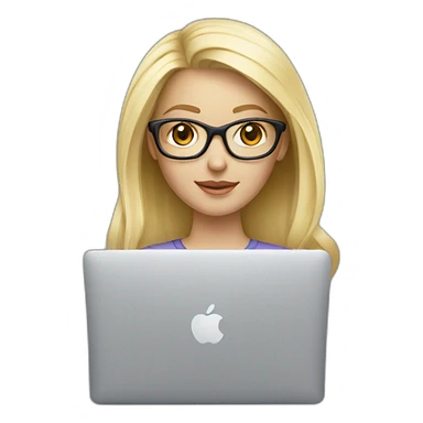 platinum-blonde-girl-in-glasses-using-macbook sticker