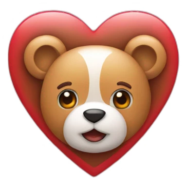 Heart with teddy sticker