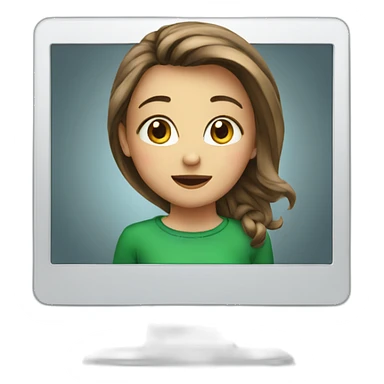 girl on monitor christmas sticker