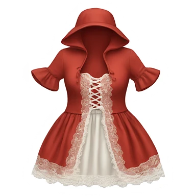 Red top with lace sticker