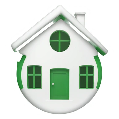 white home icon on green round background sticker