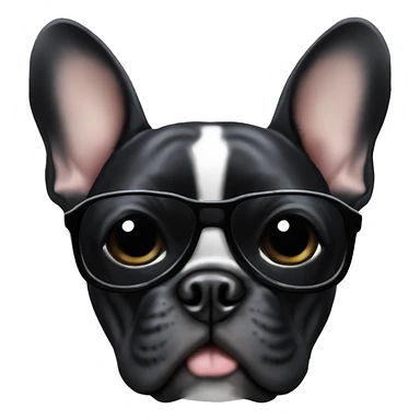 black frenchie with sunglasses sticker