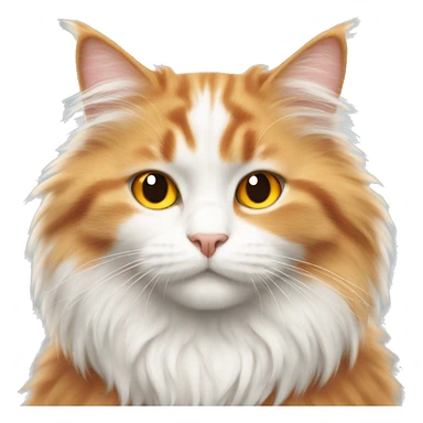 Orange and white fluffy cat sticker