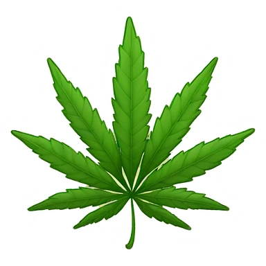 Cartoon hemp leaf emoji sticker