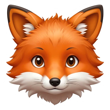 Cute baby fox head sticker