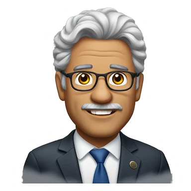 Homem de 54 anos 
Político e vereador 
Moreno, cabelos grisalhos 
Alto e grande  sticker