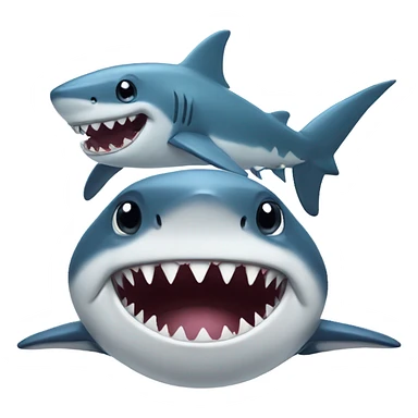 Shark and baby shark sticker