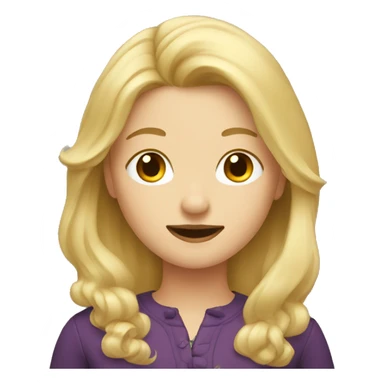 Blond hair girl with a mustache  sticker