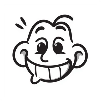 Hand-drawn troll face meme with classic grin, used in YouTube videos sticker