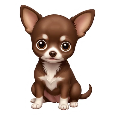 Generate an emoji of a chocolate-colored Chihuahua puppy sticker