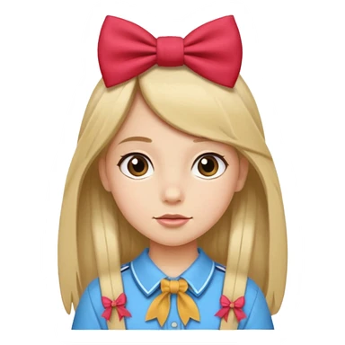 scout girl with hairbowbow on straight hair sticker