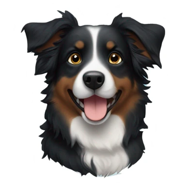 Small black australian shepherd dog with moon and stars  sticker