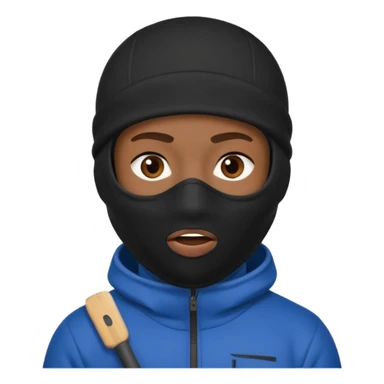 A black male in a ski mask sticker