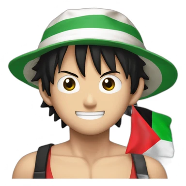 Luffy main drapeau  Palestine sticker