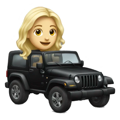blonde girl driving black jeep sticker