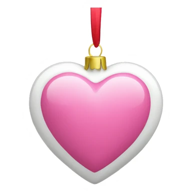 pink heart shaped christmas ornament  sticker
