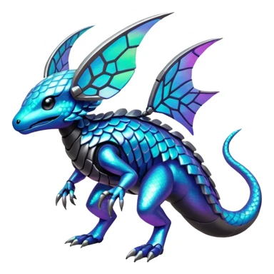  exotic tropical iridescent cyber-Protogen-Fakémon-Pokémon-Vernid-creature sticker