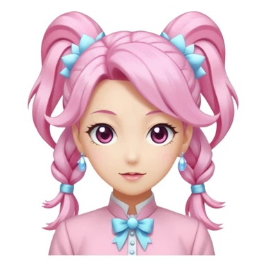 Anime-styled kawaii blushing mature lady-like formal modern Shiny pastel Ponytail-Diancie-Palkia-Amaura-Aurorus-aesthetic-fusion sticker