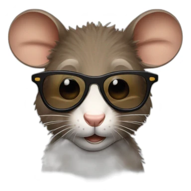 Un rat avec des lunettes et avec des cheveux bruns sticker